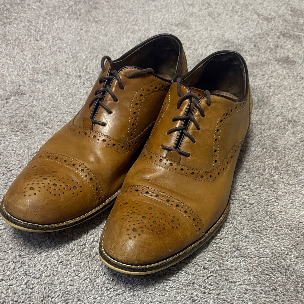 Tan Leather Oxford shoes - Aston Grey